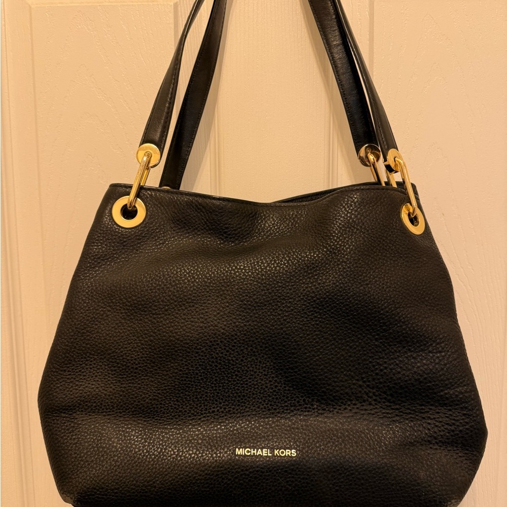 Michael Kors Black Leather Shoulder Bag